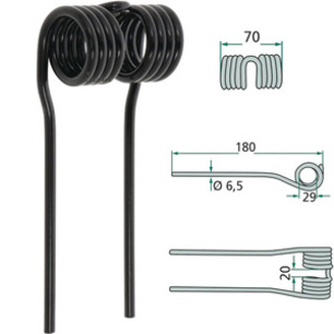 Sběrací pero o délce 180 mm pro Krone lisy na balíky, sběrací vozy k sběracímu ústrojí