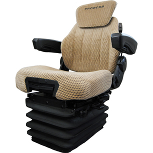 Vzduchové sedadlo Proboss s plnou výbavou, hnědým látkovým potahem s nosností 150 kg vhodný pro John Deere