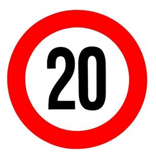 Samolepící fólie označení rychlosti 20 km/h o průměru 200 mm