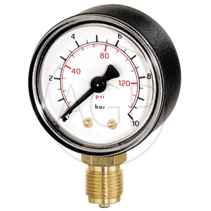 M-SU-40-0/6-1/8-KU-bar/psi Trubkový pružinový manometr