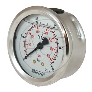 Manometr 25 bar o průměru 63mm - 1/4
