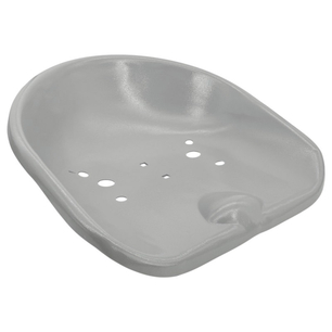 Anatomické plechové sedadlo určené pro starší modely traktorů s výškou opěradla 20 cm