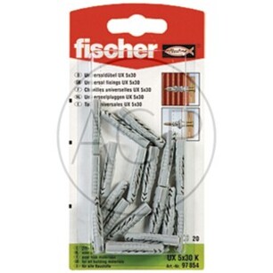 Fischer hmoždinky o průměru 10 mm s délkou 60 mm v balení 6 ks