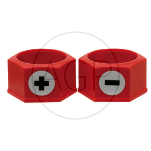 Krytka s obsahem 5x symbol +, 5x symbol - v červené barvě