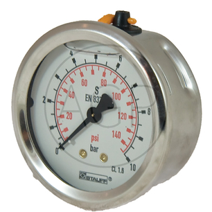 Manometr 10 bar o průměru 63mm - 1/4