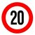 Samolepící fólie označení rychlosti 20 km/h o průměru 200 mm