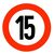 Samolepící fólie označení rychlosti 15 km/h o průměru 200 mm