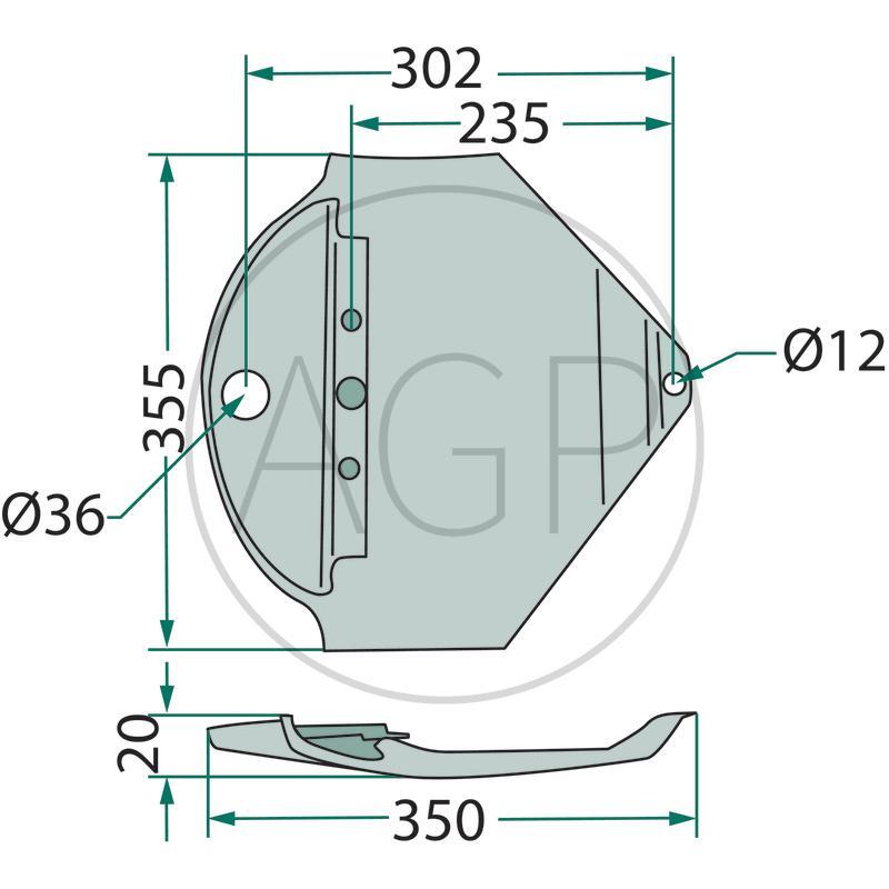 Splaz levý pro Vicon/PZ, na série FM, KM, DMP