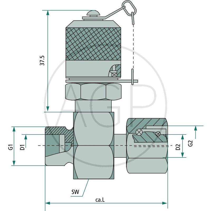 Měřicí spojka M-TV-DKOS 6S (M14x1,5)