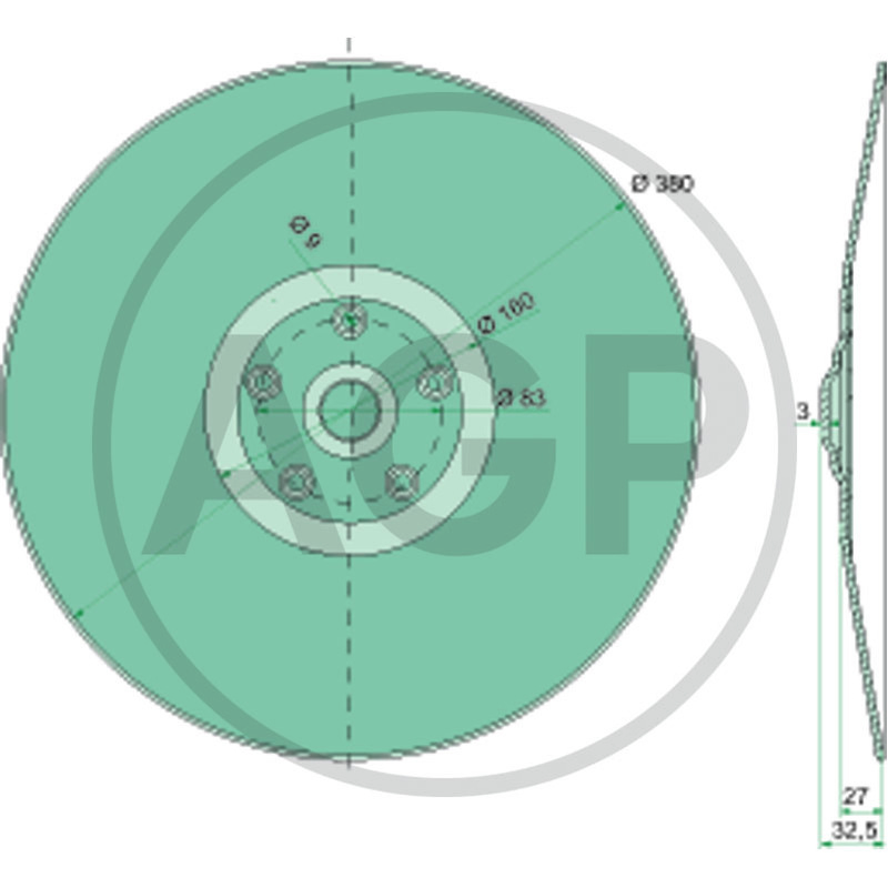 Výsevní disk 380 x 3 mm vhodný pro Pöttinger, Terrasem 