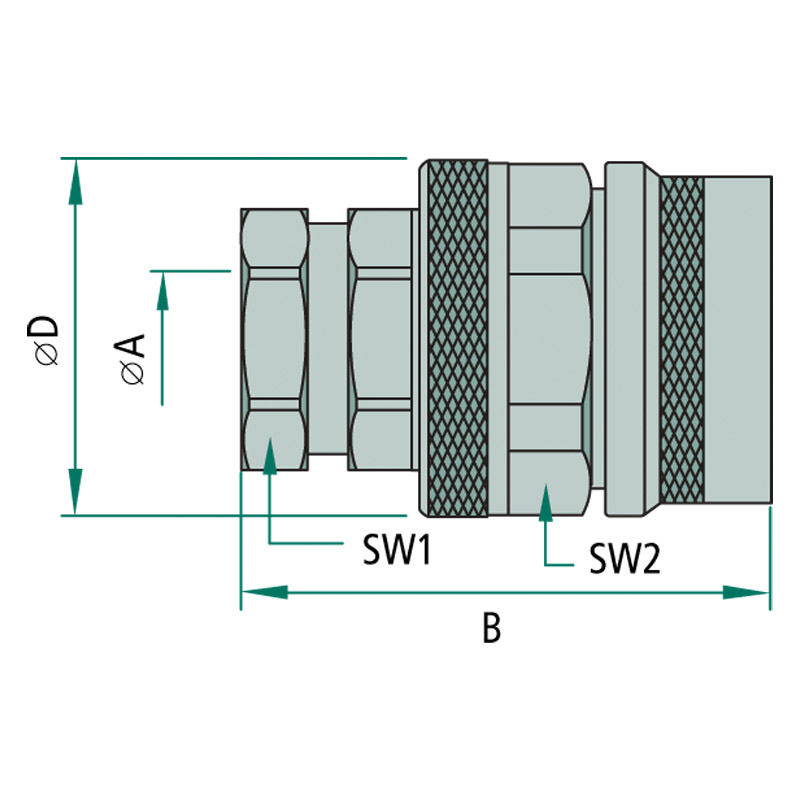 Faster plochá samice rychlospojka 3FFV1GASFS s vnitřním závitem 1/2