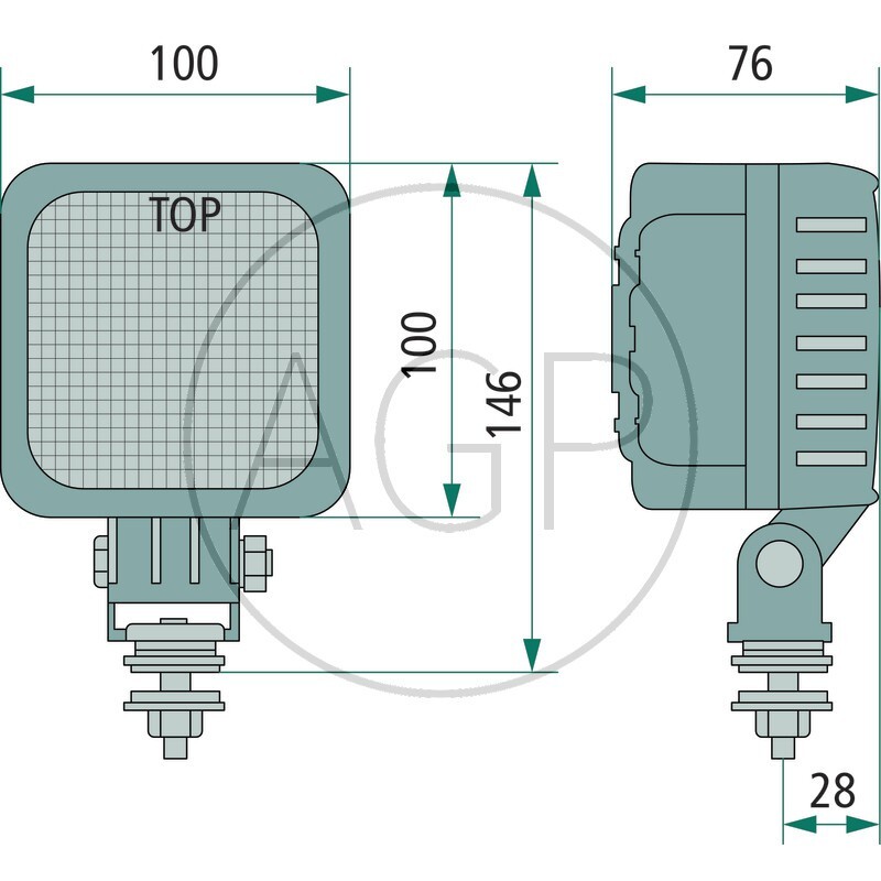 LED pracovní světlo hranaté 6 LED 12V a 24V