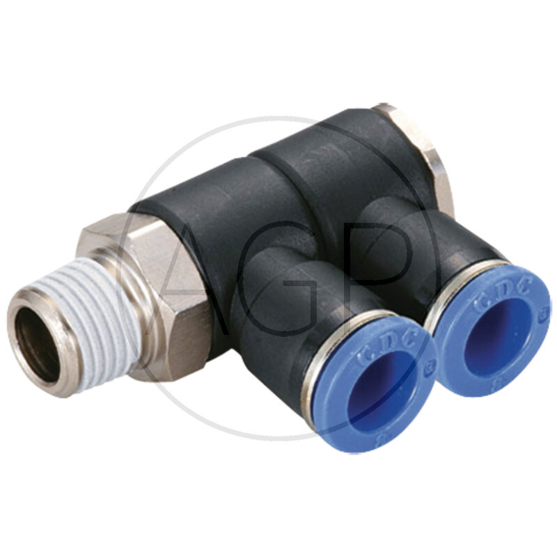 B-WVTEdk2-8-3/8-KU Úhlový rozdělovač-šroubení