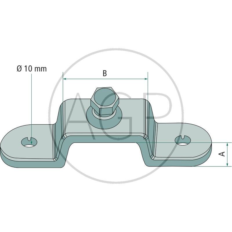 Držák klanice zinkovaný se šroubem rozměry 10 x 40 mm