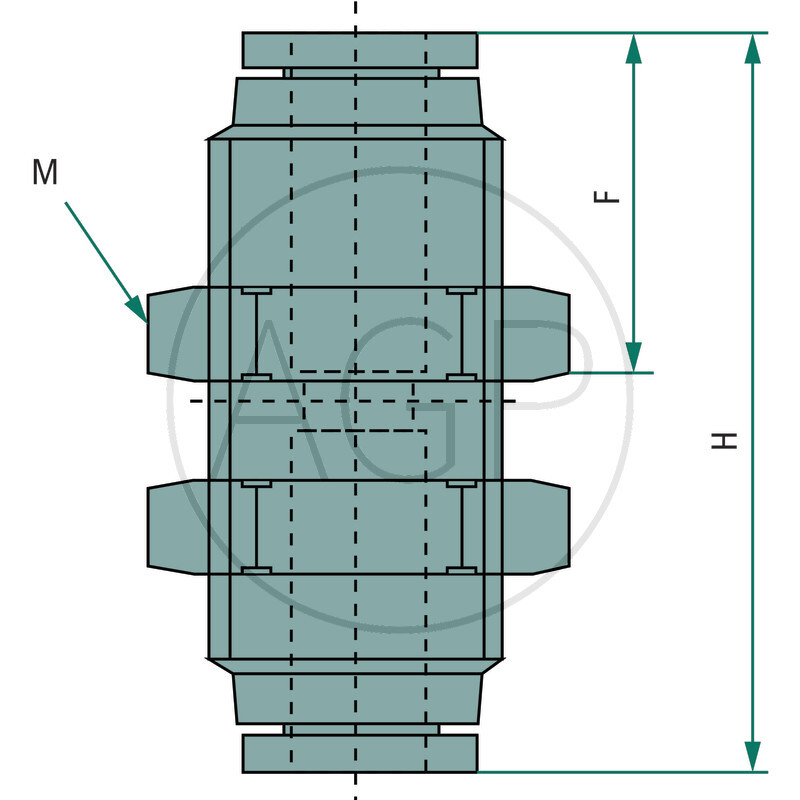 B-GSV-8-KU Přímá přepážková spojka