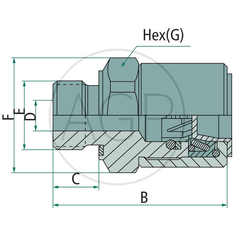 WEO-Drehbuchse 3/8 (13 mm; DN 10); 3/8 BSP vnější závit