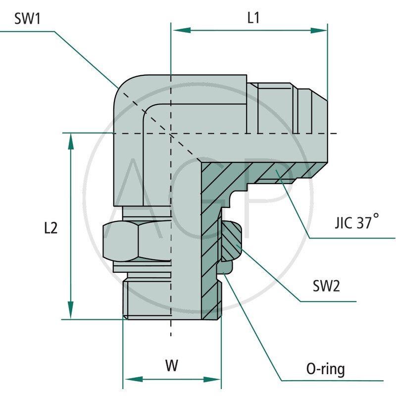 WAE 1.1/16 M-JIC x 7/8 M-UNF