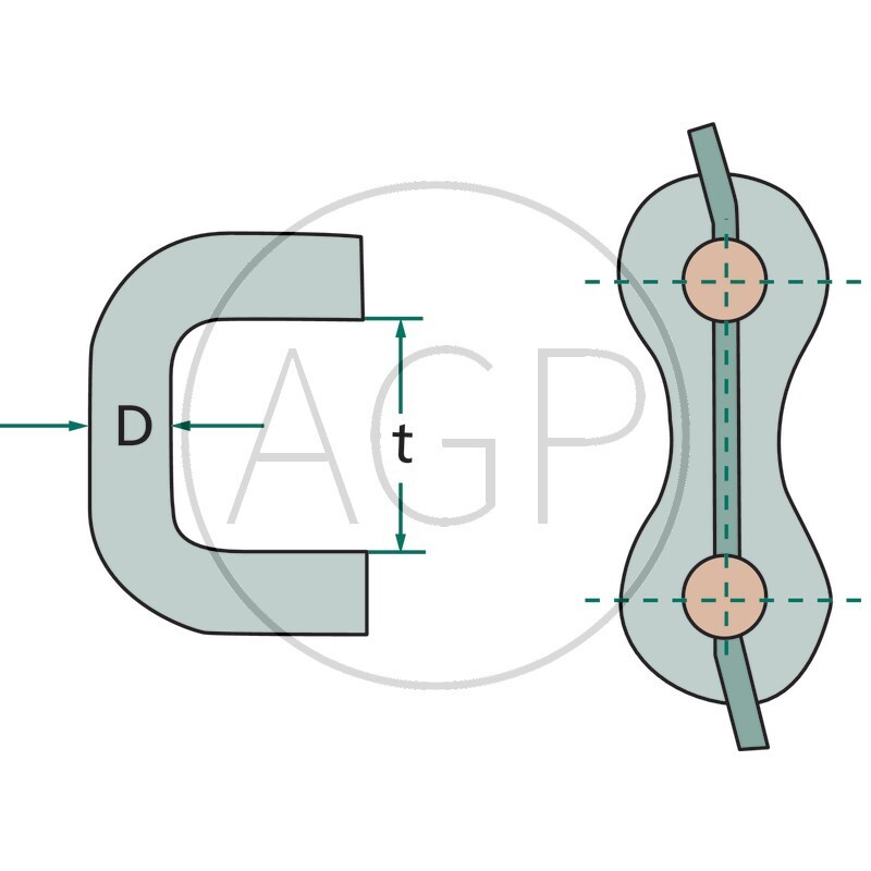 Spojovací článek řetězu na rozmetadlo hnoje 8x31 mm univerzální
