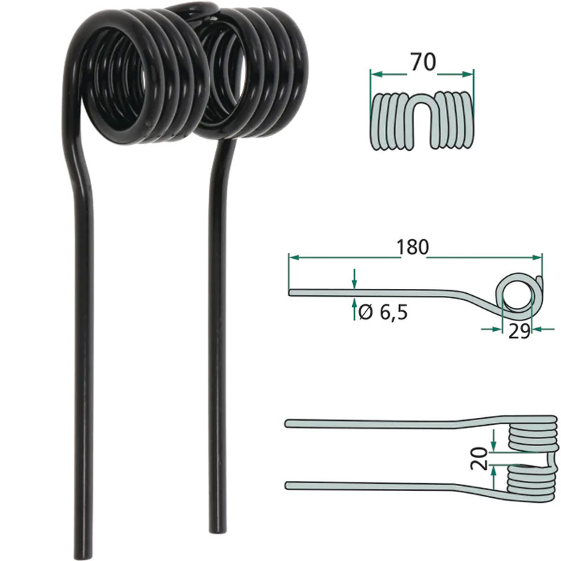 Sběrací pero o délce 180 mm pro Krone lisy na balíky, sběrací vozy k sběracímu ústrojí