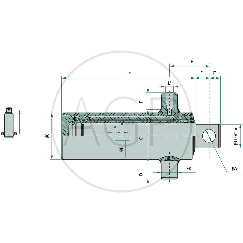 Teleskopický válec .-AU-45-61-H620