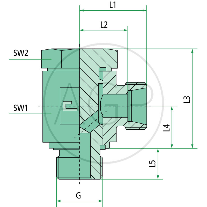 Otočné úhlové šroubení 90° X-SWR 15 L 1/2 se závitem M22 x 1,5