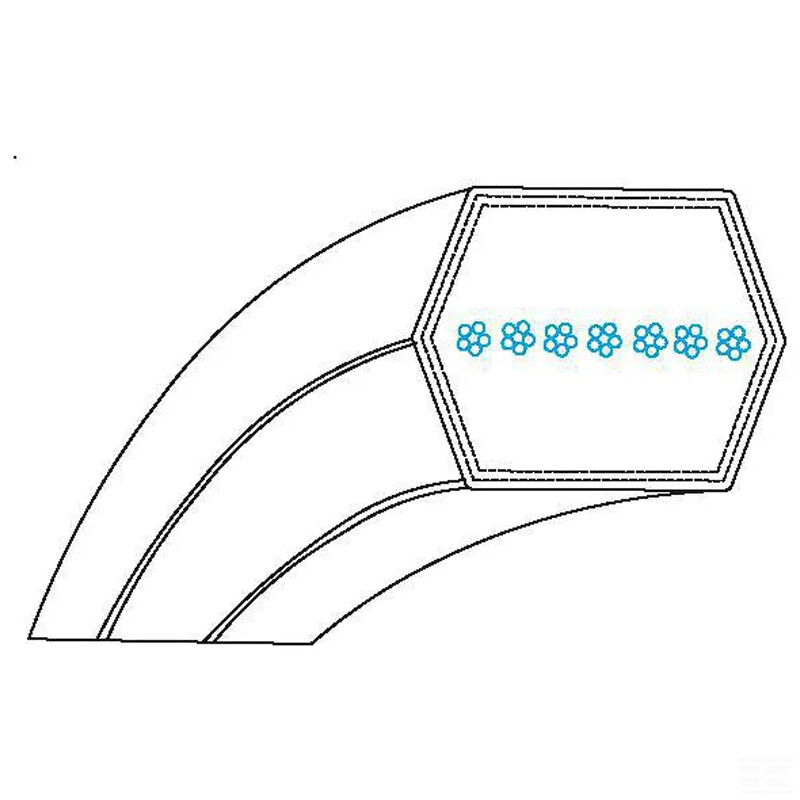 Šestihranný klínový řemen BB1187/8 o šířce 15,8 mm vnitřní délce 2961 mm