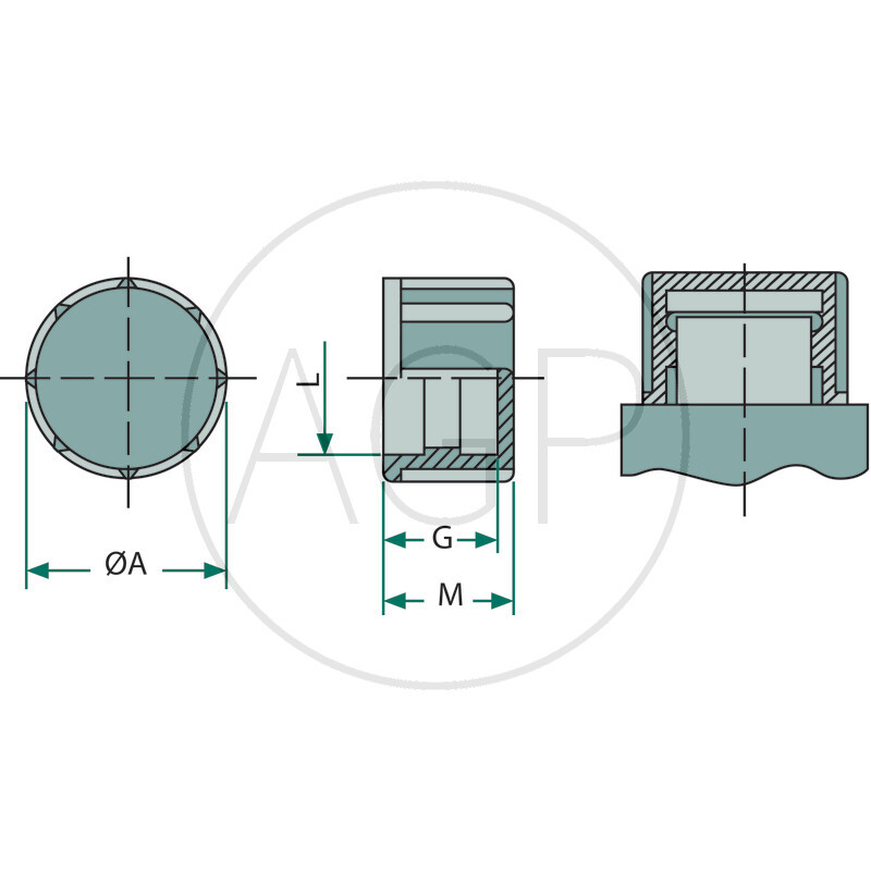 Šroubová krytka se závitem M36 x 2 v balení 50 ks