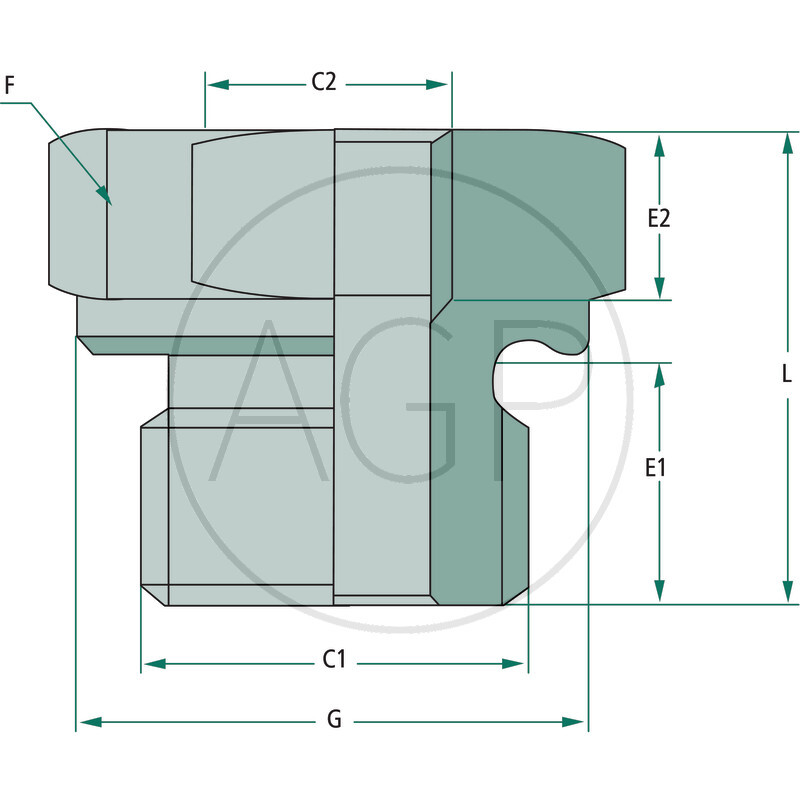 Rovný adaptér GA 3/4 M x 3/8 F BSP L=26