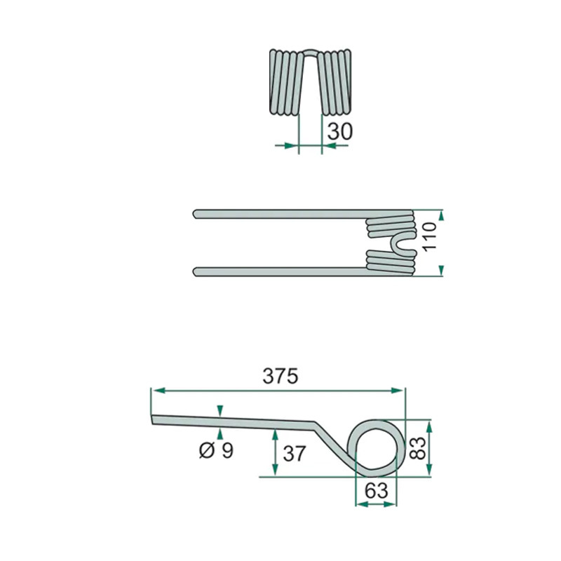 Pero pro obraceč píce Vicon PZ a Deutz-Fahr o délce pera 375 mm a šířce 110 mm