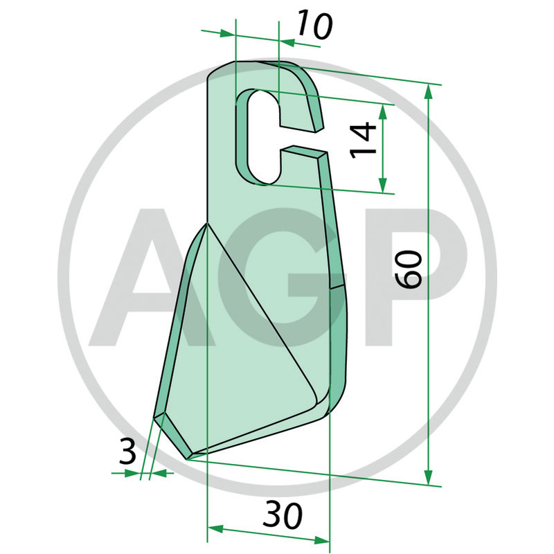 Křídlový nůž mulčovače levý, broušený, vhodný pro Amazone.