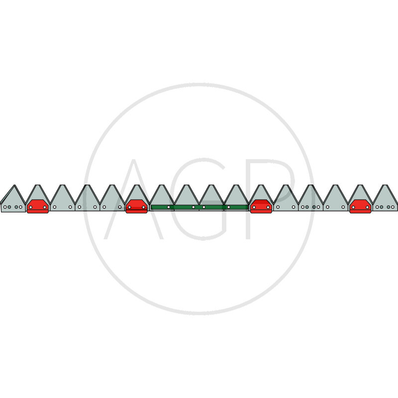 Nůž žací lišty ESM o délce 1300 mm s počtem 17 čepelí, FL 2 / 6, s počtem děr 2x101,6 + 2x152,4 mm