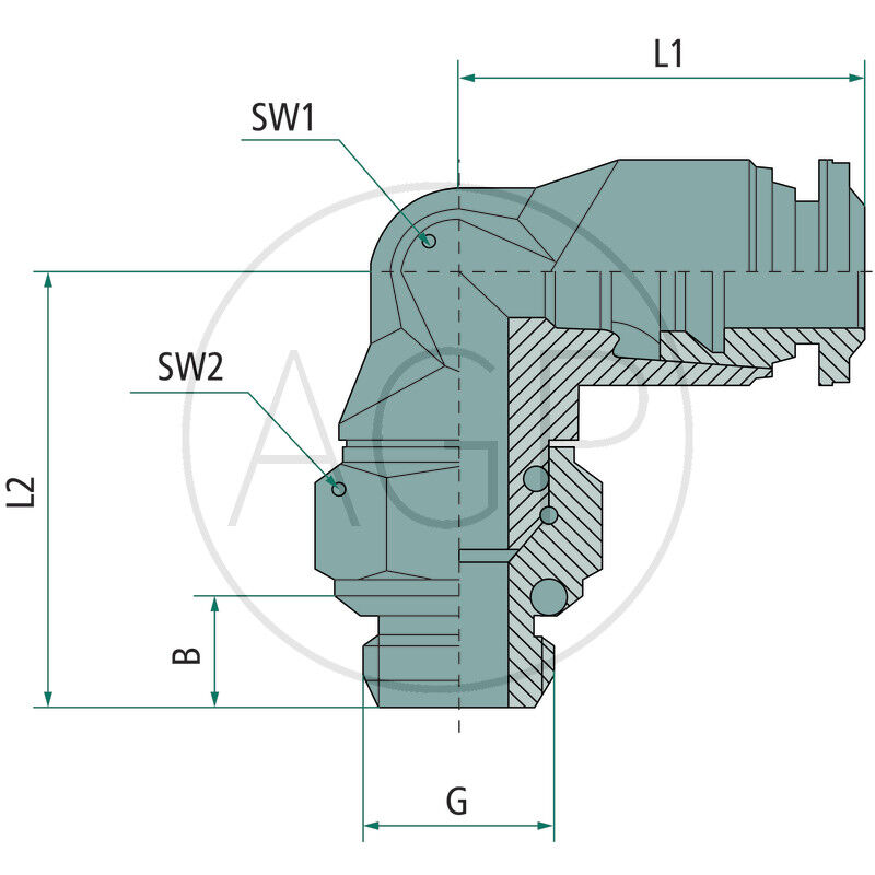 B-WEd-4-M5-MSv Úhlové šroubení