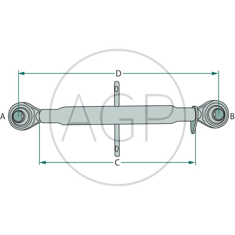 Třetí bod Standard pro traktor kat. 2-2 pracovní délka (D) 640 - 890 mm závit M30 x 3,5