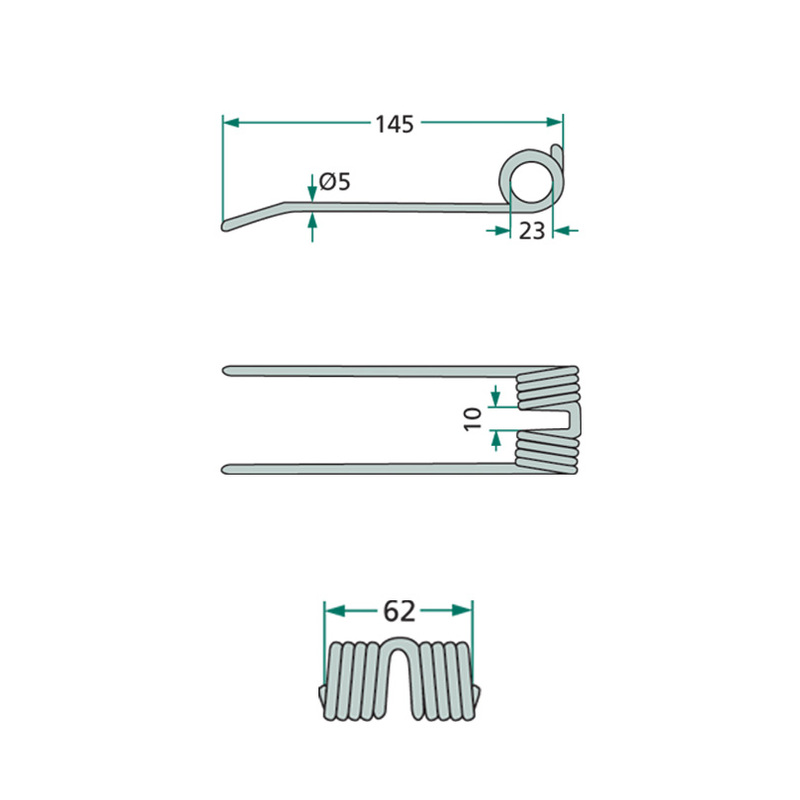 Sběrací pero Krone pro sběrací vozy a lisy na balíky o délce 145 mm