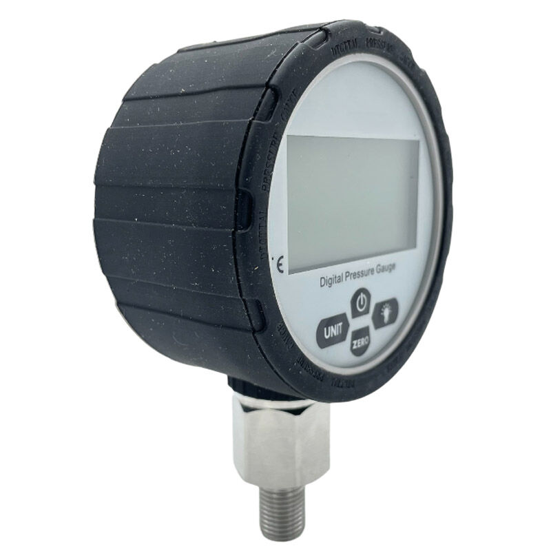 Digitální manometr s rozsahem měření 0-700 bar se závitem 1/4 a o průměru budíku 80 mm
