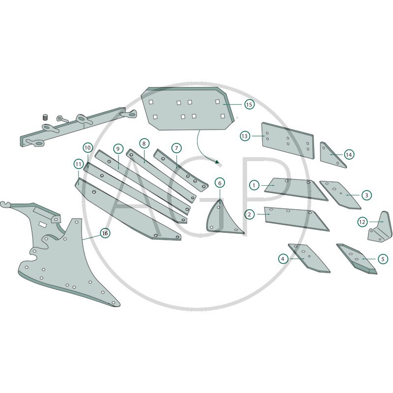 Pás odhrnovačky levé provedení o délce 950 mm pro Lemken