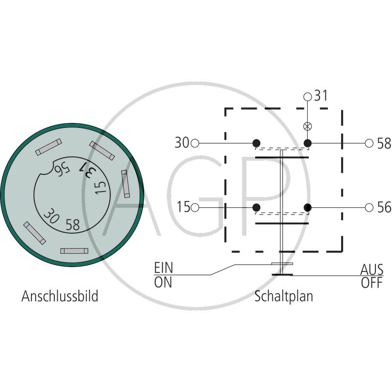 Tlačítkový spínač s ovládáním pro světlo