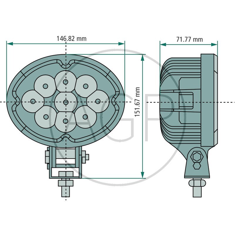 LED pracovní světlo oválné 8 LED 12V a 24V