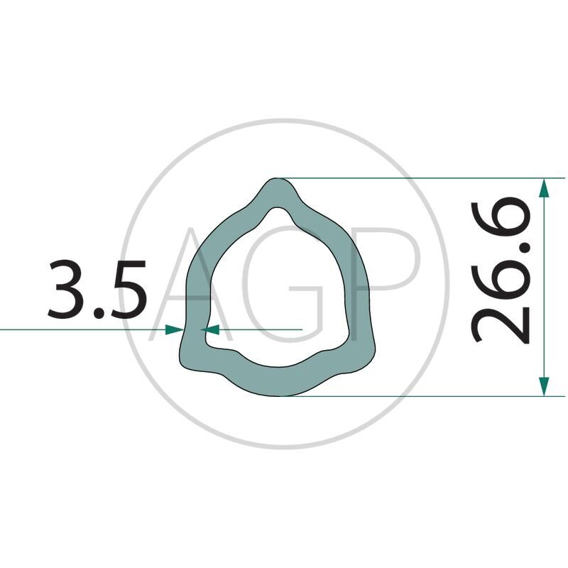 Trubka ke kardanu profilu trojúhelník o šířce 32,4 mm o délce 1 m