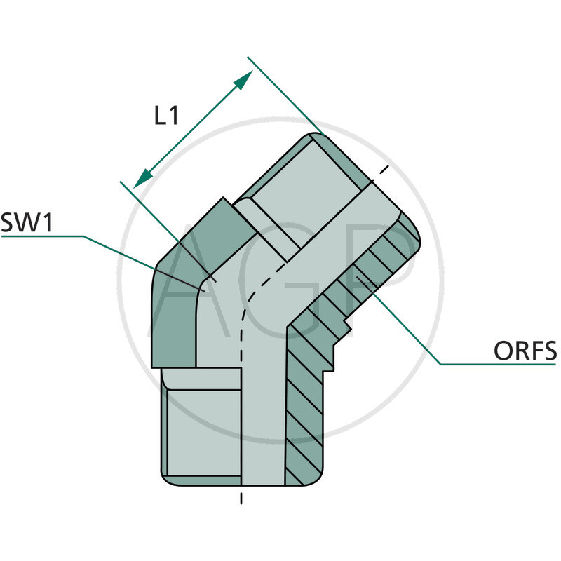 WA 13/16 M-ORFS x 13/16 M-ORFS45°