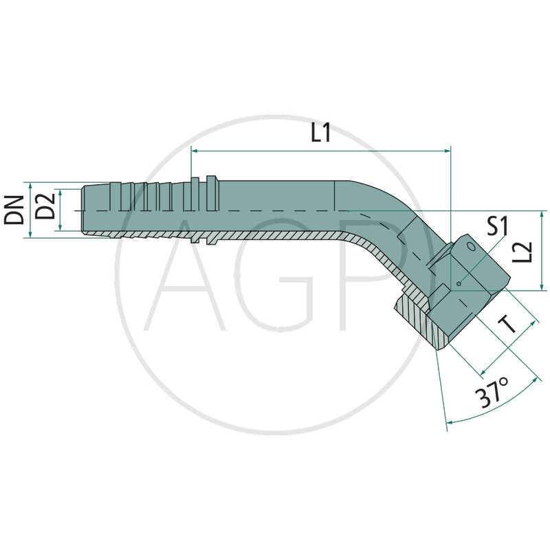 PN 10 DKJ 9/16 45° VA