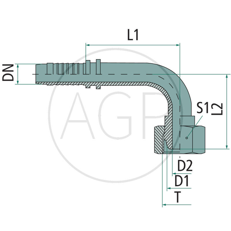 PN 12 DKL 15 L 90° VA
