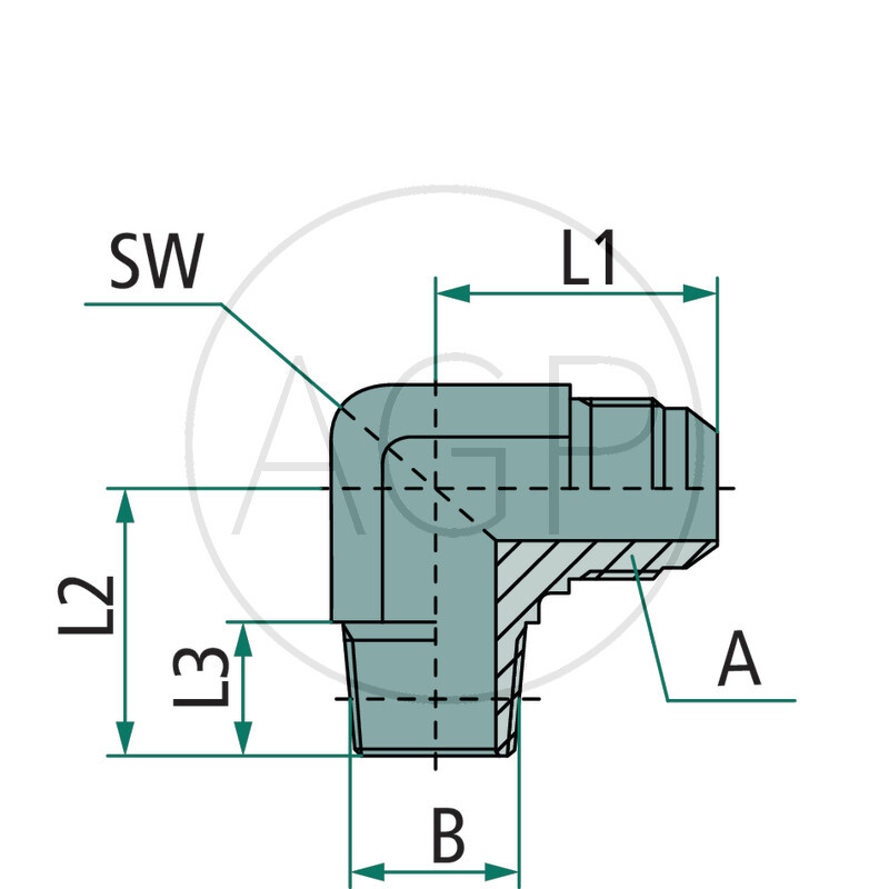 WA 7/16 M-JIC x 1/8 M-NPT