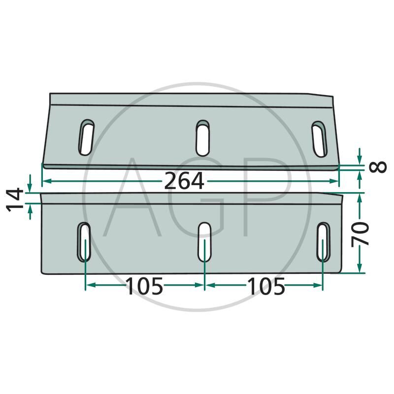 Nůž kanálu pro Welger, na typy AP 42, 400, 430