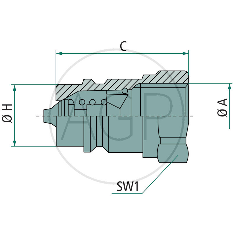 Hydraulická rychlospojka Faster samec s vnitřním závitem 3/8 BSP DN 10 ANV38GASM