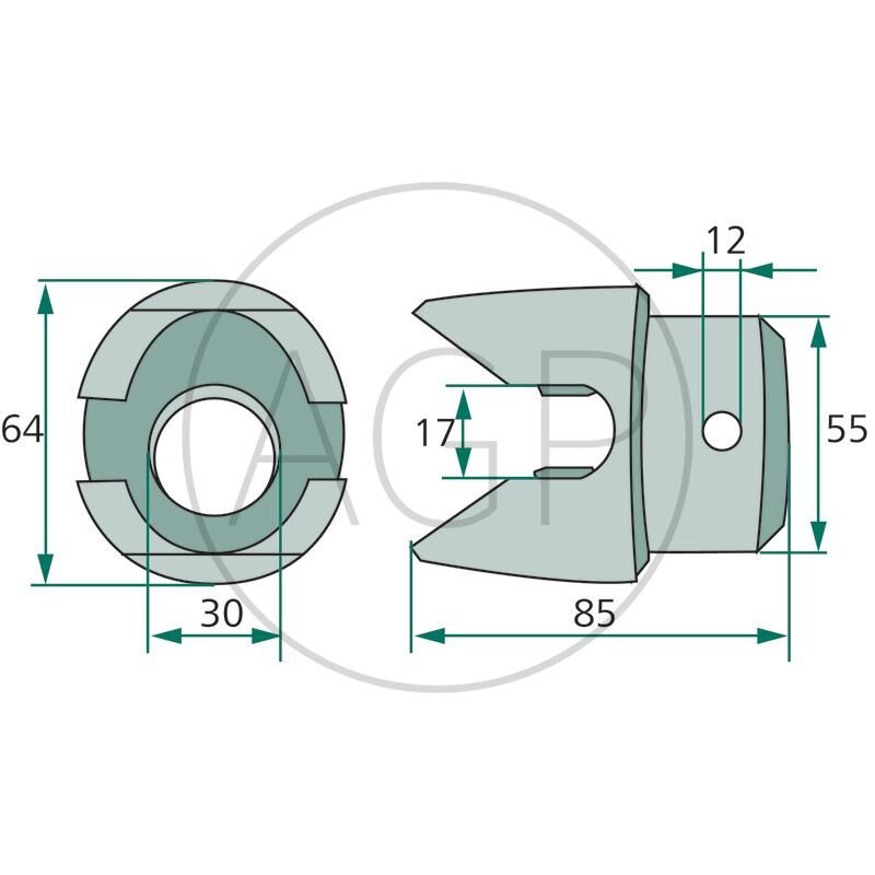 Ozubená spojka pro Kuhn, na typy GF 440T, 440P, 440M, 452T, 452P, 452M, 671