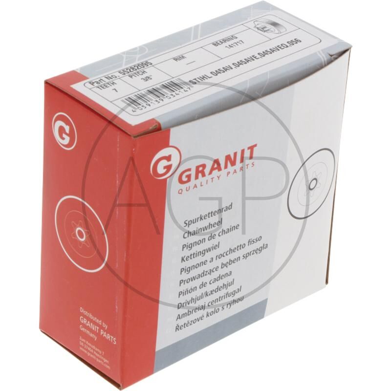 Řetězové kolo s rýhou pro Stihl, počet zubů 7, rozteč řetězu 3/8, na série 040, 050