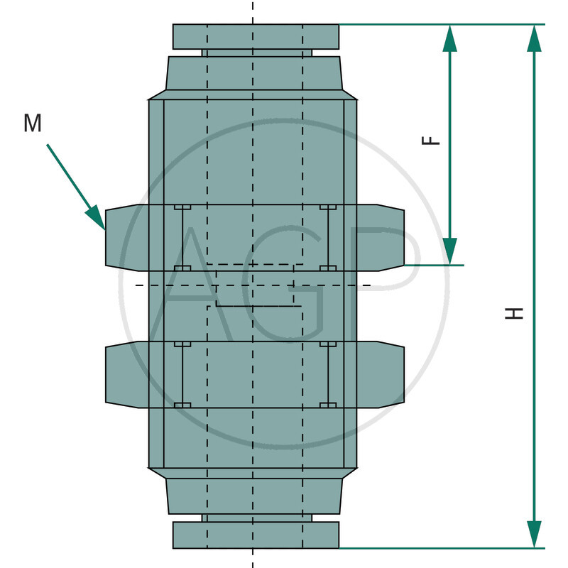 B-GSV-8-MSv-bl Přímá přepážková spojka