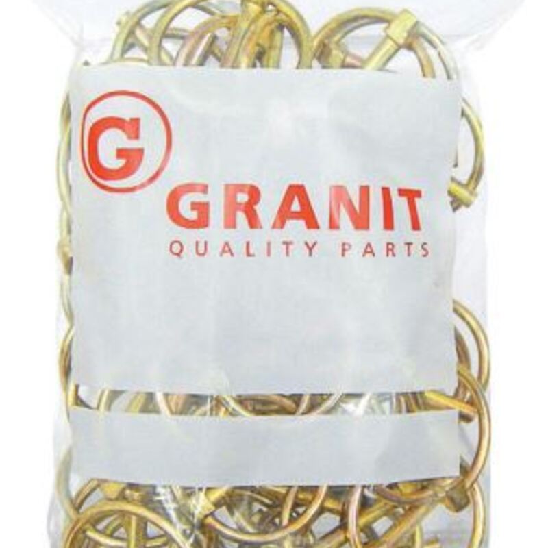 Zinkované bezpečnostní závlačky pro třetí body v balení 50 ks o délce 45 mm s průměrem 9,5 mm