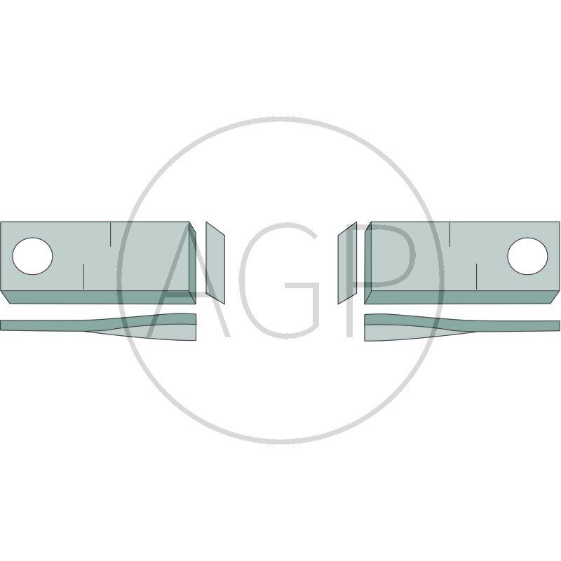 Nože rotační 25 ks pravé pro Claas, Fella, Niemeyer bubnové sekačky 94 x 48 x 3 mm